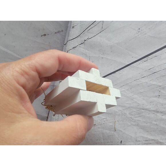 Rustic Wooden Handpaint Handmade Orange White Pumpkins Set Of 2 Fall Halloween - Picture 6 of 6